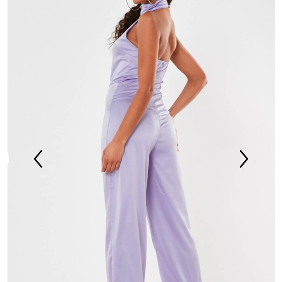 Missguided Lilac Satin Jumpsuit - Picture 3 of 3